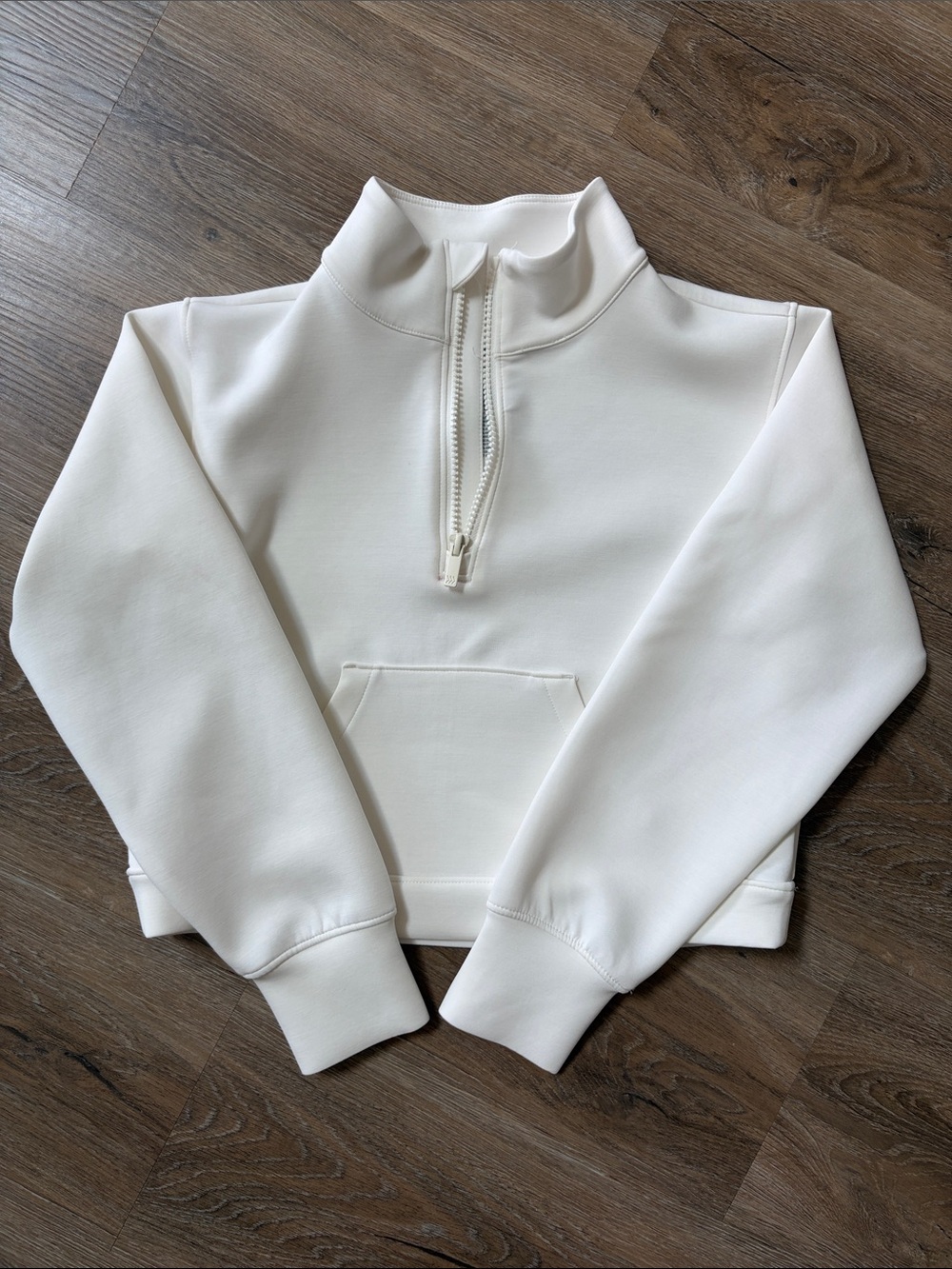 Girls Cream Half-Zip Pullover Sweater